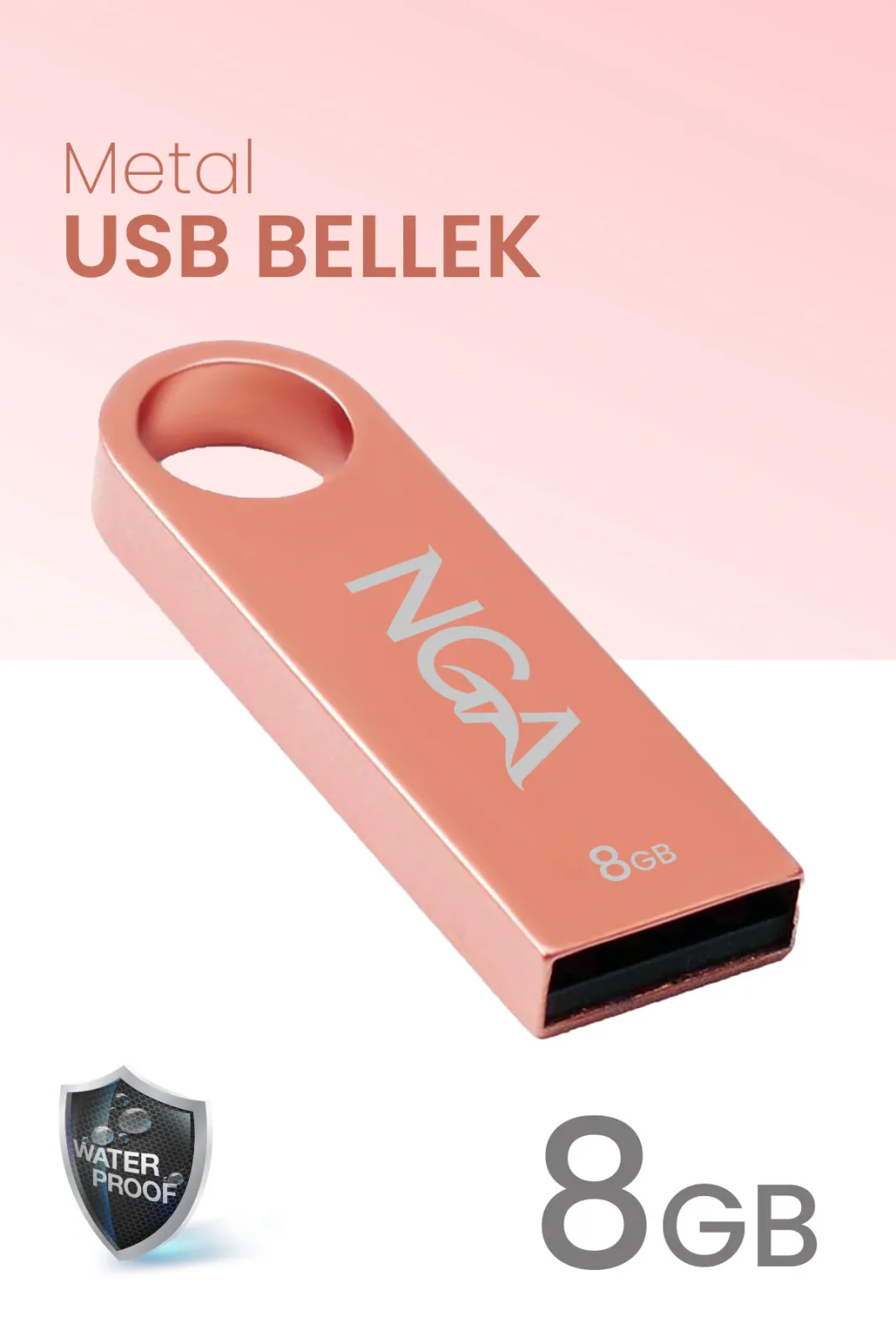8 GB USB Bellek Metal Gövde Güvenli USB Memory