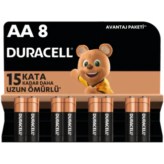Duracell Alkalin AA Kalem Pil 1,5V LR6/MN1500 8'li Paket