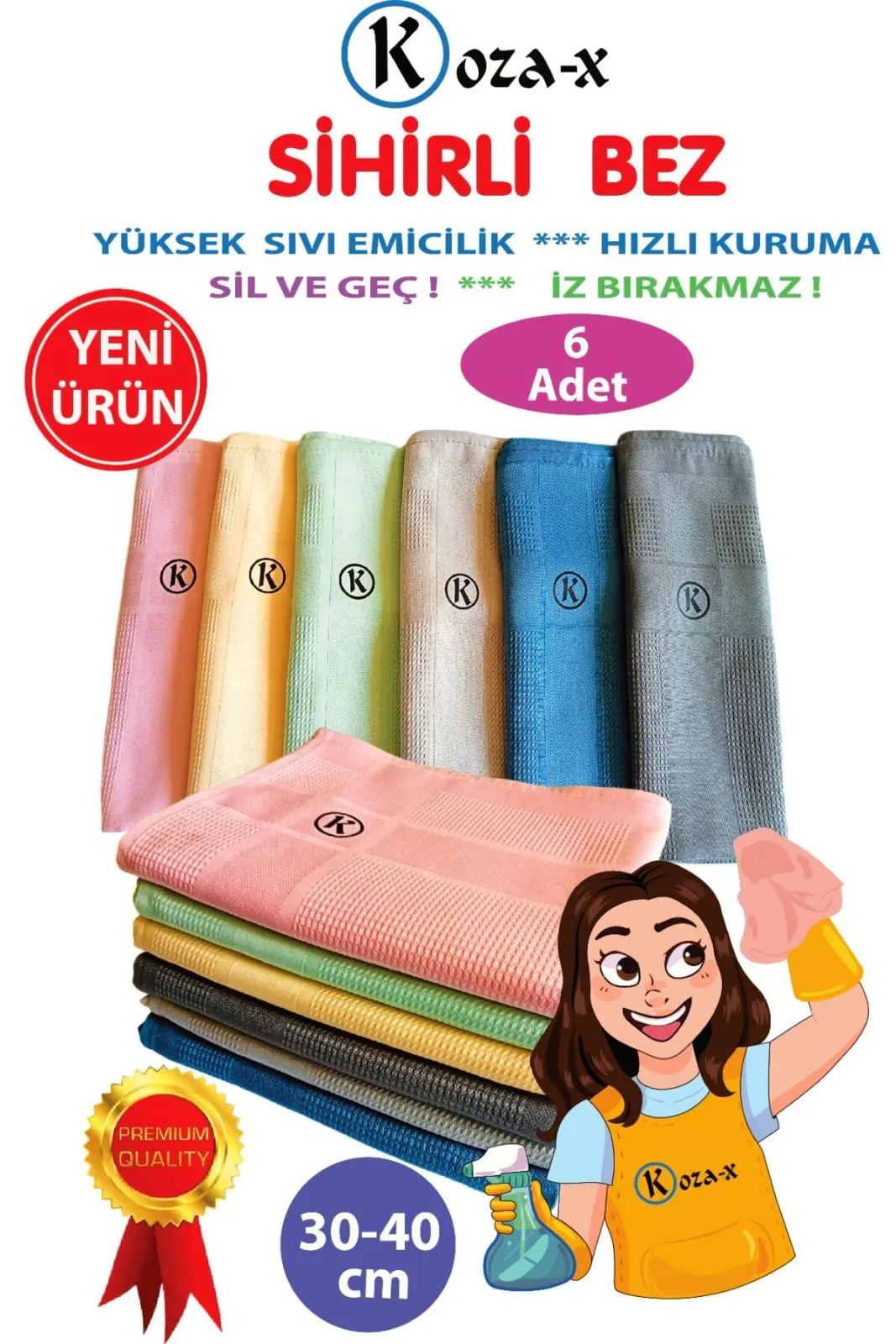 Mikrofiber Sihirli Temizlik Bezi 6 Adet