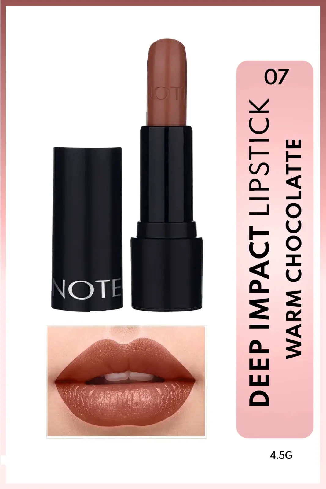 Deep Impact Lipstick Kremsi Dokulu Yarı Parlak Ruj 07 Warm Chocolatte