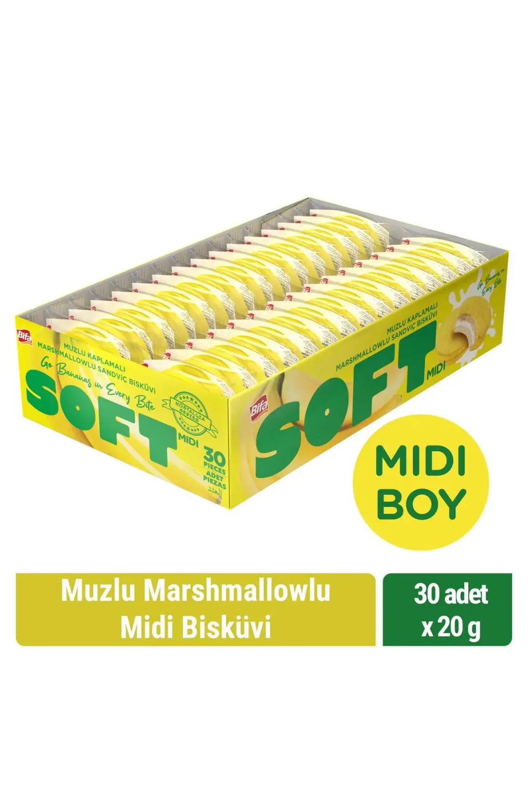 Soft Muzlu Marshmallowlu Midi Boy Bisküvi 20 gr x 30 Adet