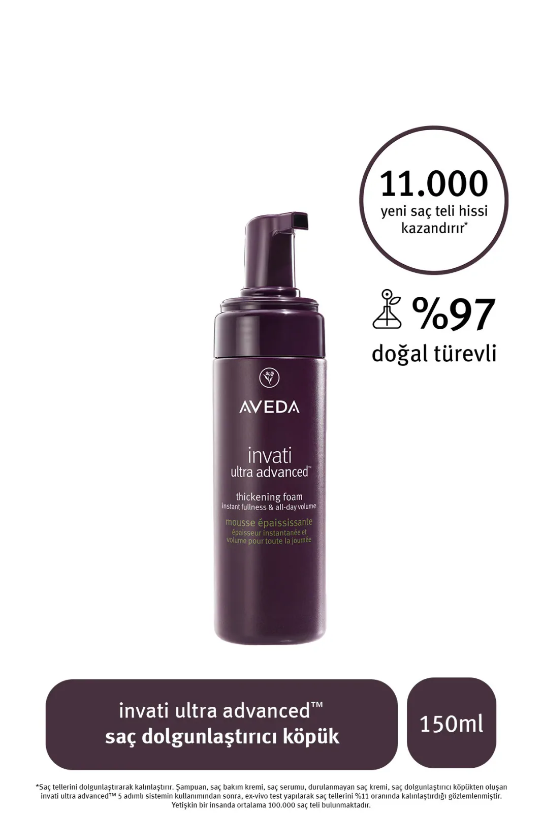 Invati Ultra Advanced Saç Dolgunlaştırıcı Köpük 150ml