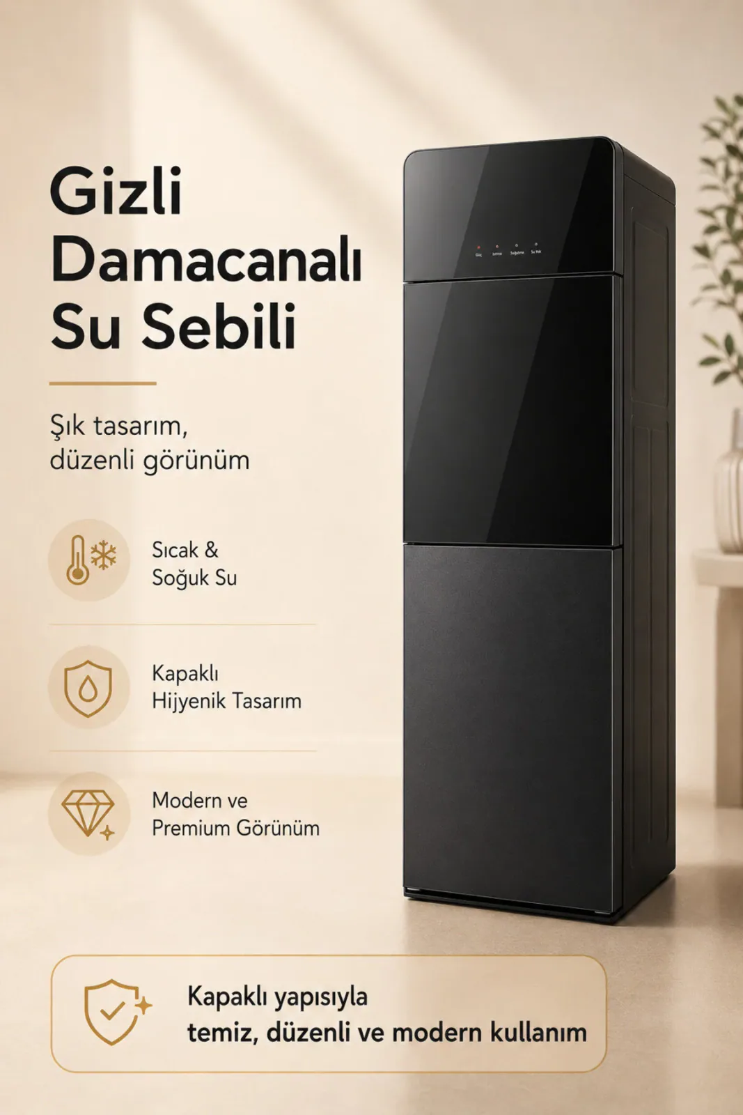 Gizli Damacanalı Sıcak Soğuk Su Sebili