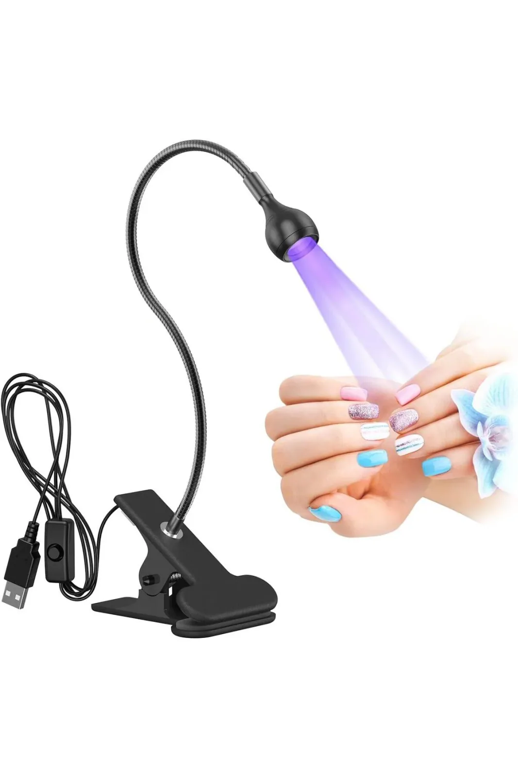 Portatif Mandallı Mini UV LED Lamba Manikür Tırnak Kurutucu