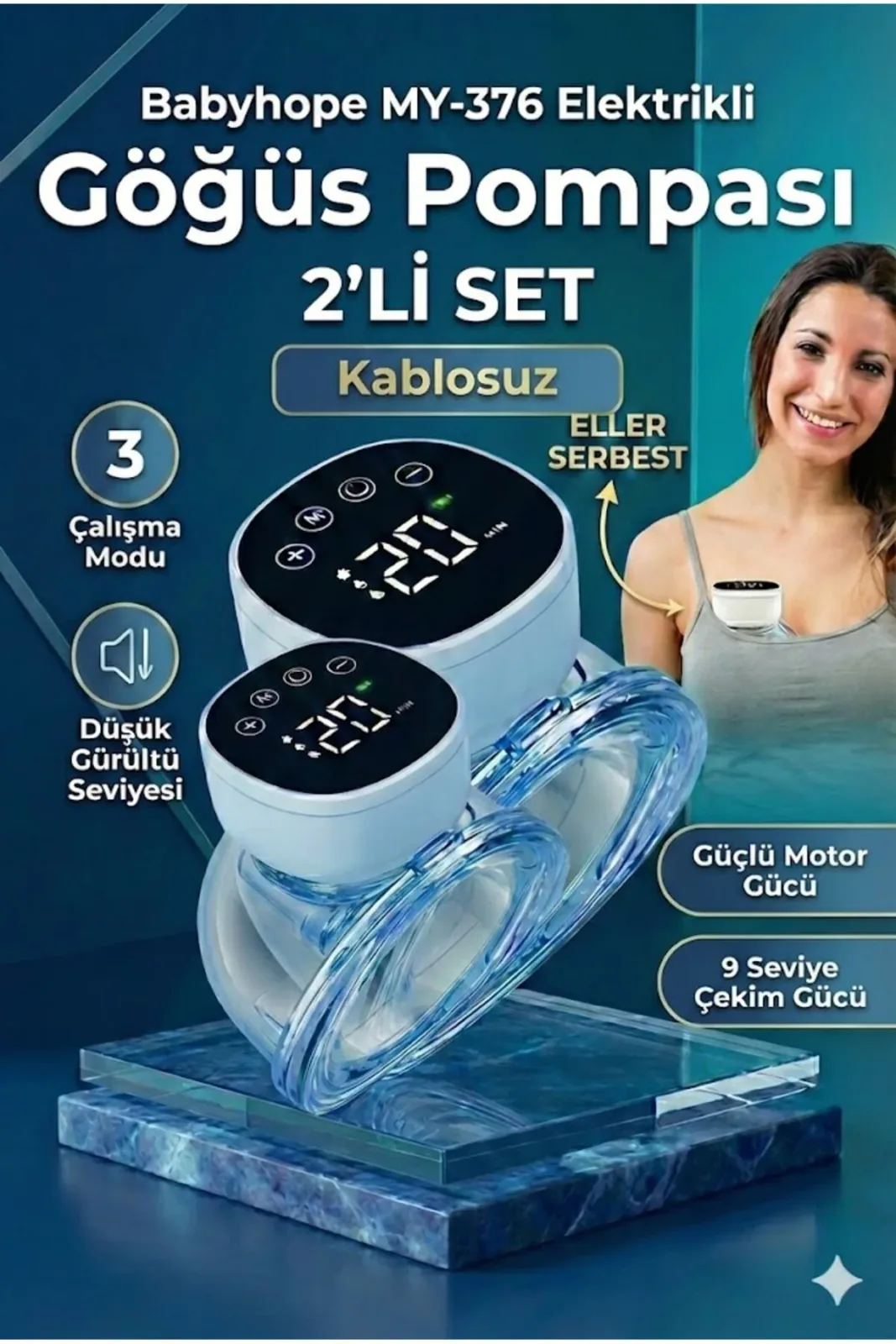 My-376 Şarjlı Giyilebilir Elektrikli Göğüs Pompası