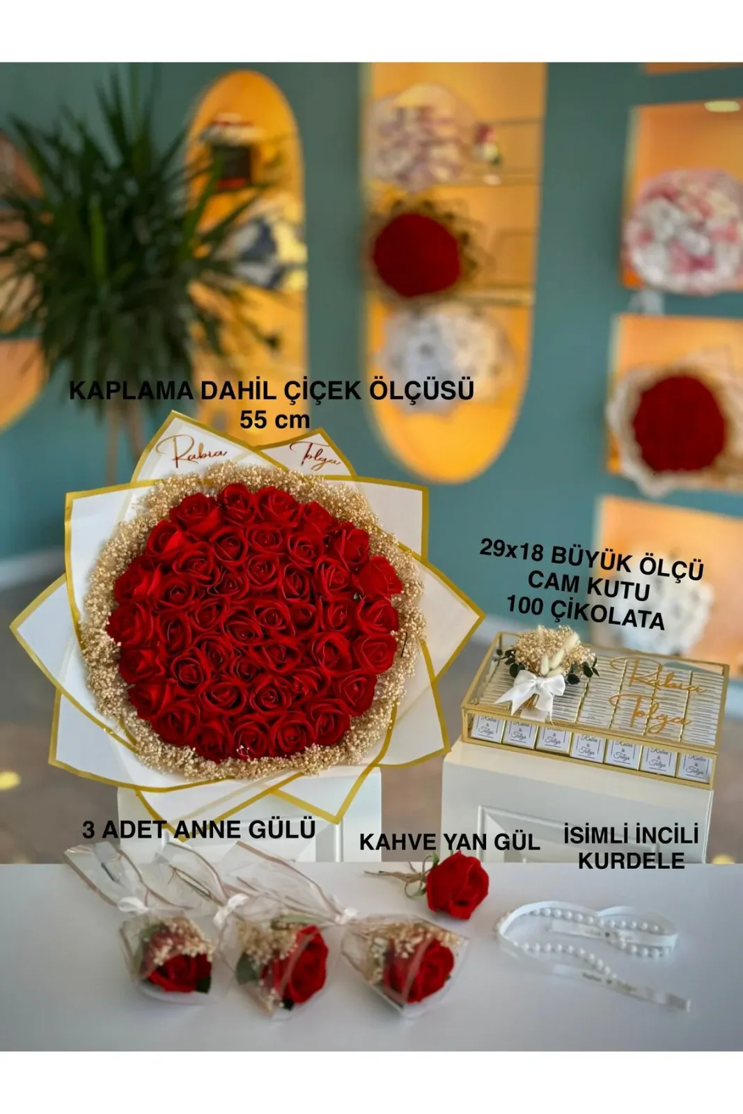 41 Adet Kız Isteme Çiçeği ve 100 Adet Çikolata