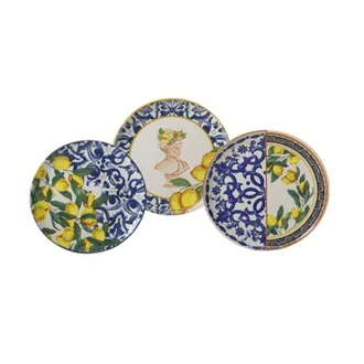 Keramika Limon Desenli Çay Tabağı