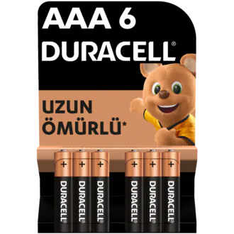Duracell Alkalin AAA İnce Kalem Pil 6'lı Paket