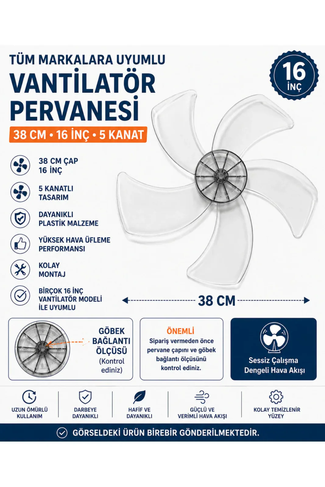 Beko Altus Flavel Vantilatör 5 Kanatlı Pervane
