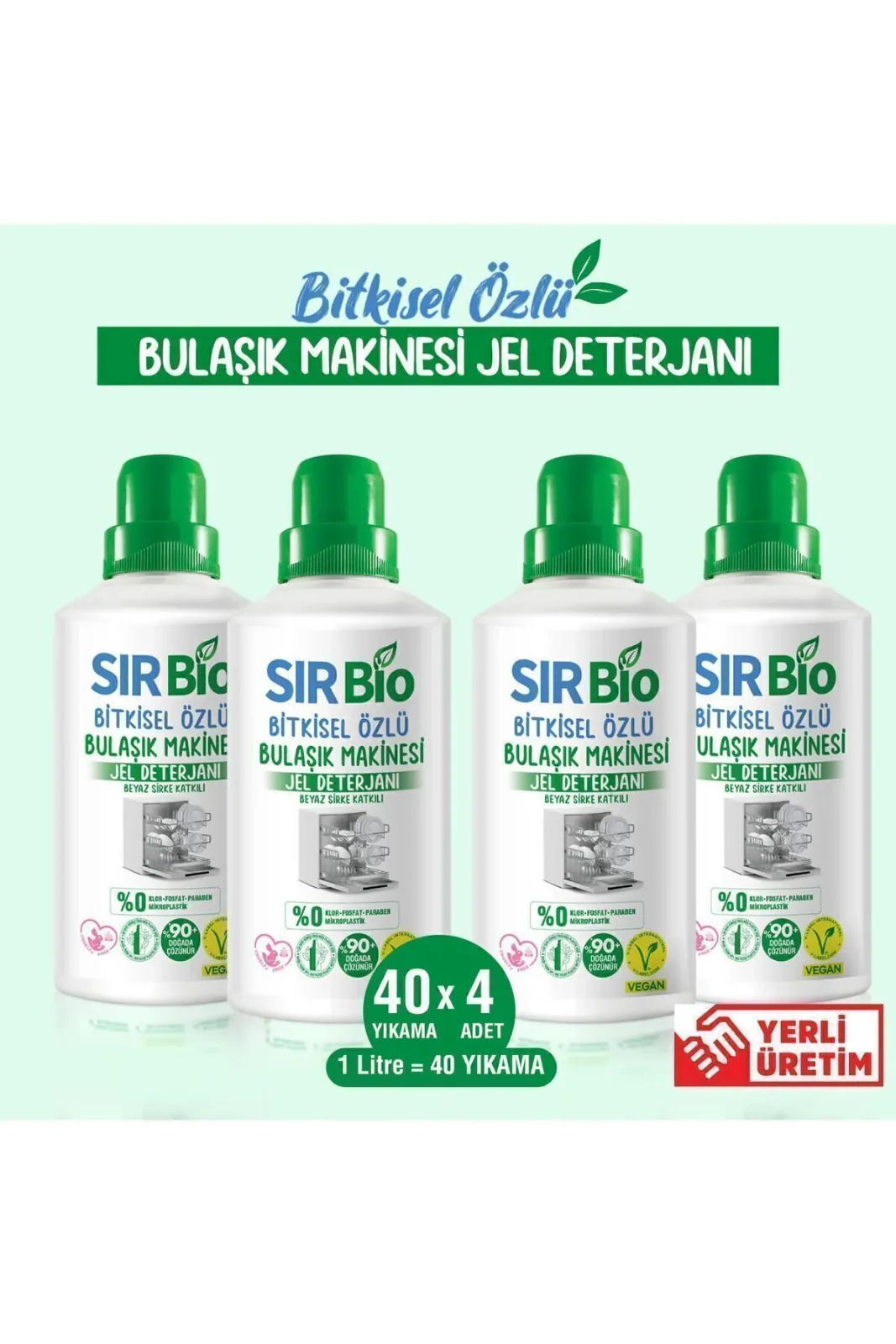 Bitkisel Özlü Bulaşık Makine Deterjanı 1000 ml 4'lü