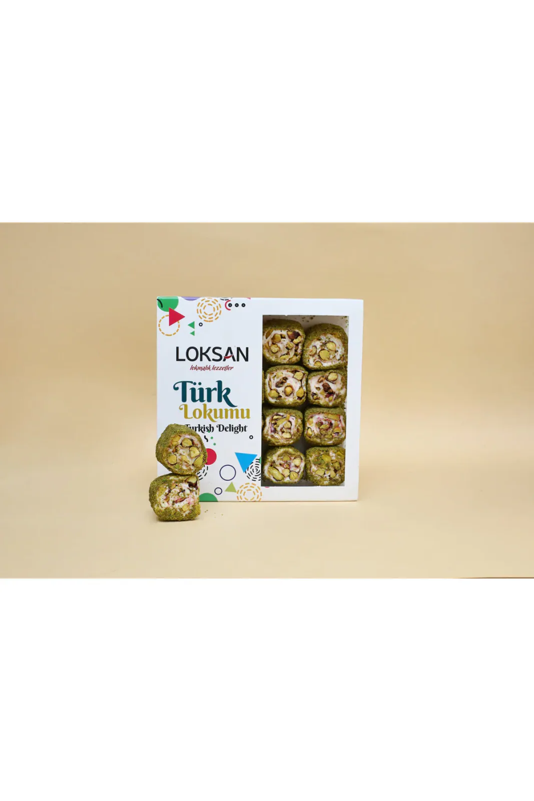 Toz Antep Fıstık Kaplı Sarma Lokum 300gr