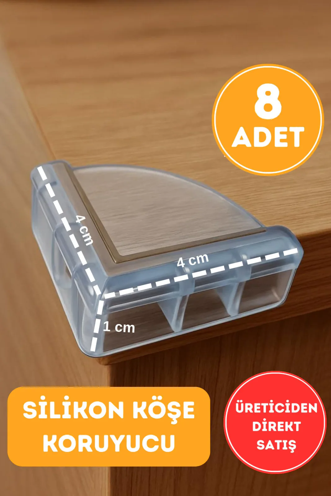 8 Adet Silikon Köşe Koruyucu