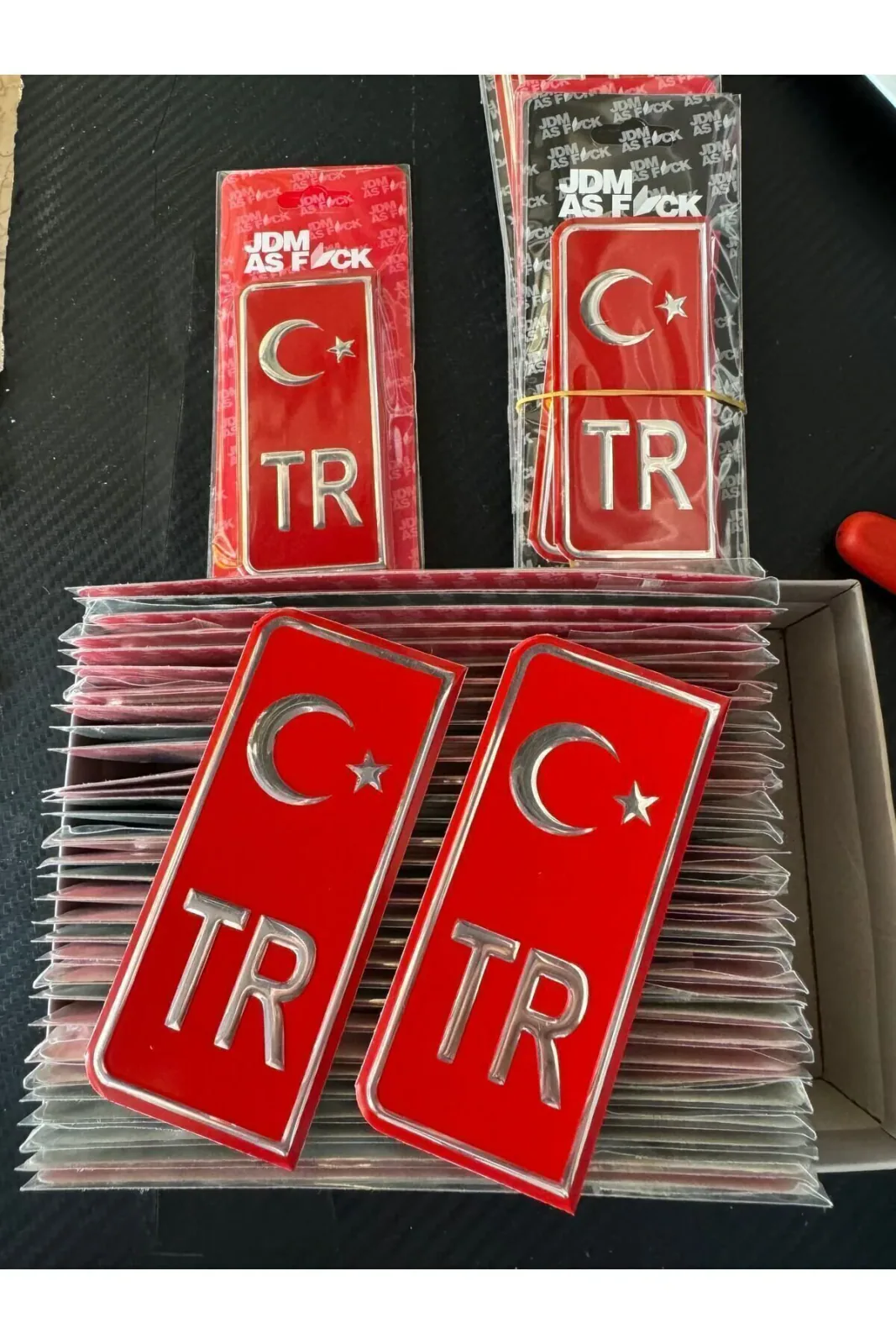 TR Plaka Arması Kırmızı 2’li Damla Etiket Sticker