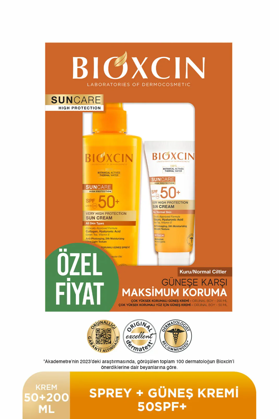Sun Care SPF 50 Yüz Güneş Kremi ve Vücut Güneş Spreyi Seti