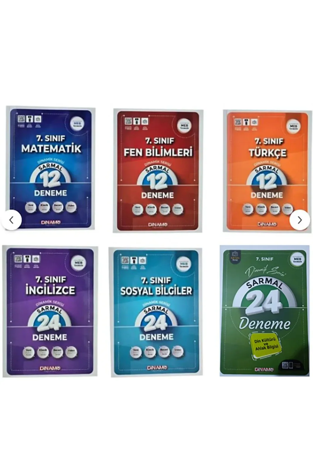 7. Sınıf Matematik, Türkçe, Fen Bilimleri, Sosyal Bilgiler, İngilizce Din Kültürü Deneme