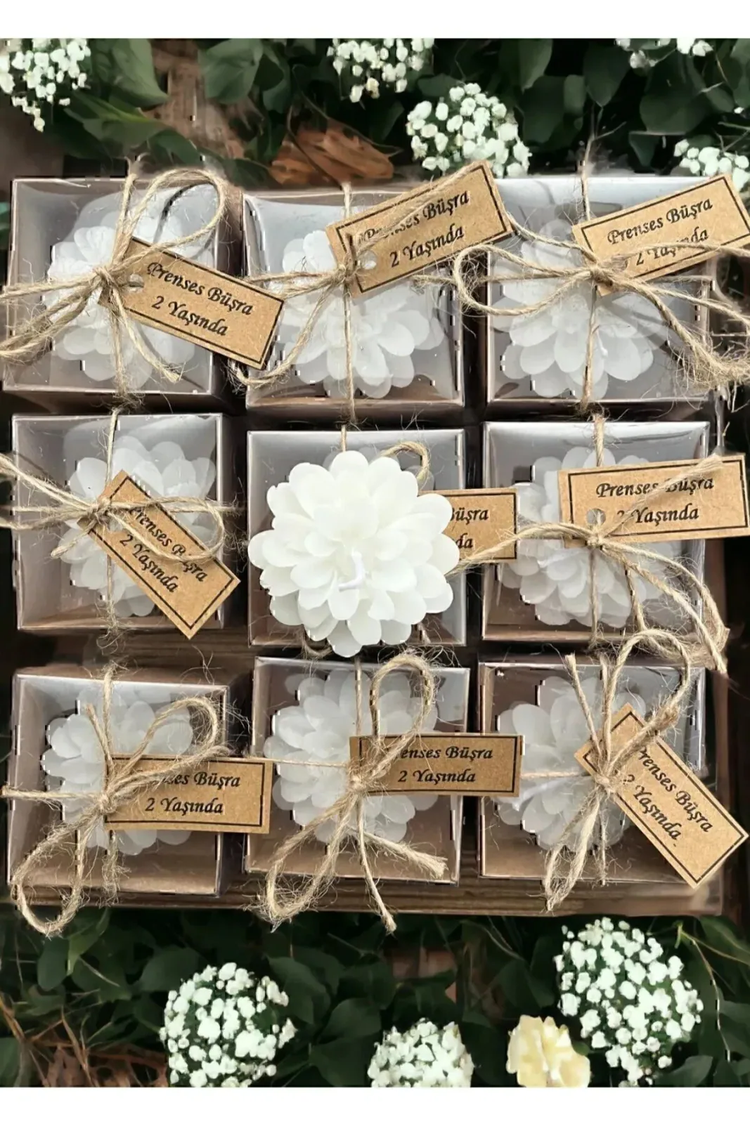 20 Adet Kraft Kutu İçinde Lotus Mum