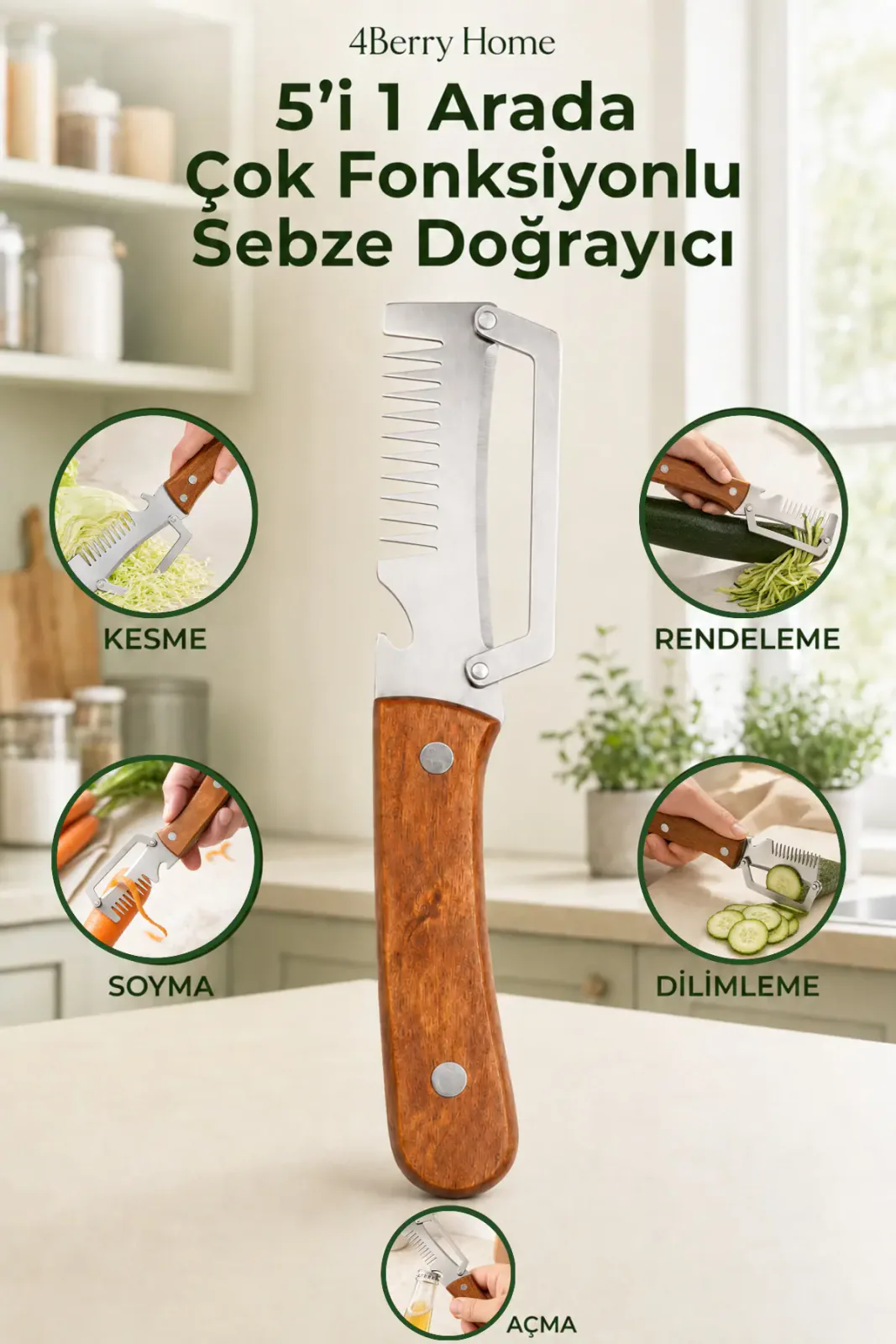 5’i 1 Arada Çok Fonksiyonlu Sebze Doğrayıcı