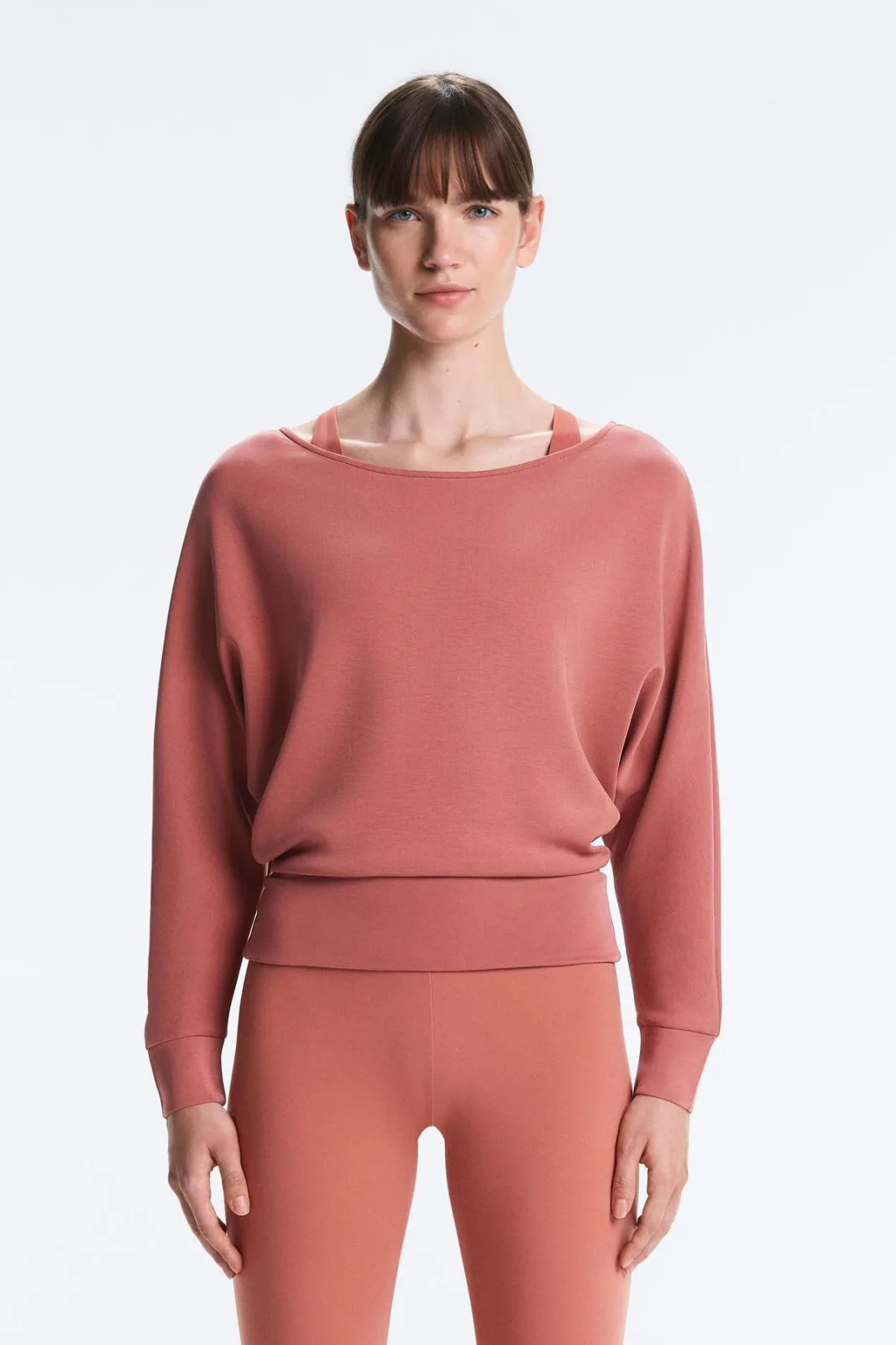 Modal kayık yaka sweatshirt