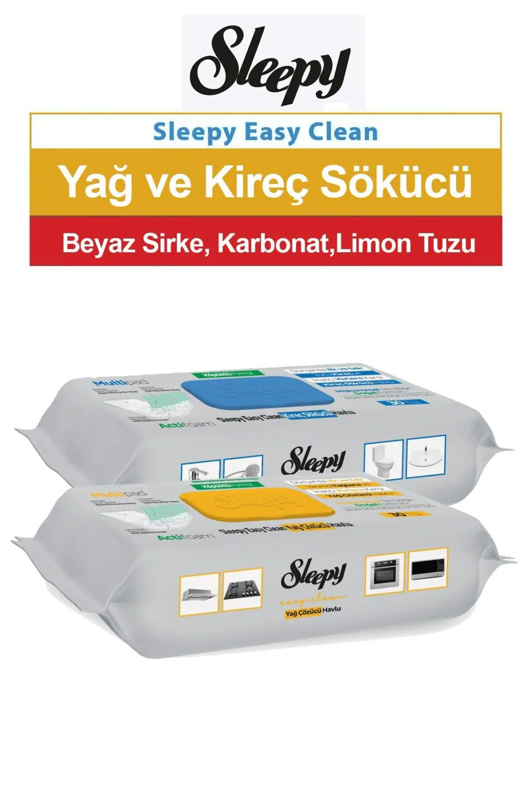 Easy Clean Kireç Sökücü ve Yağ Çözücü Havlu 30'lu 2 Paket