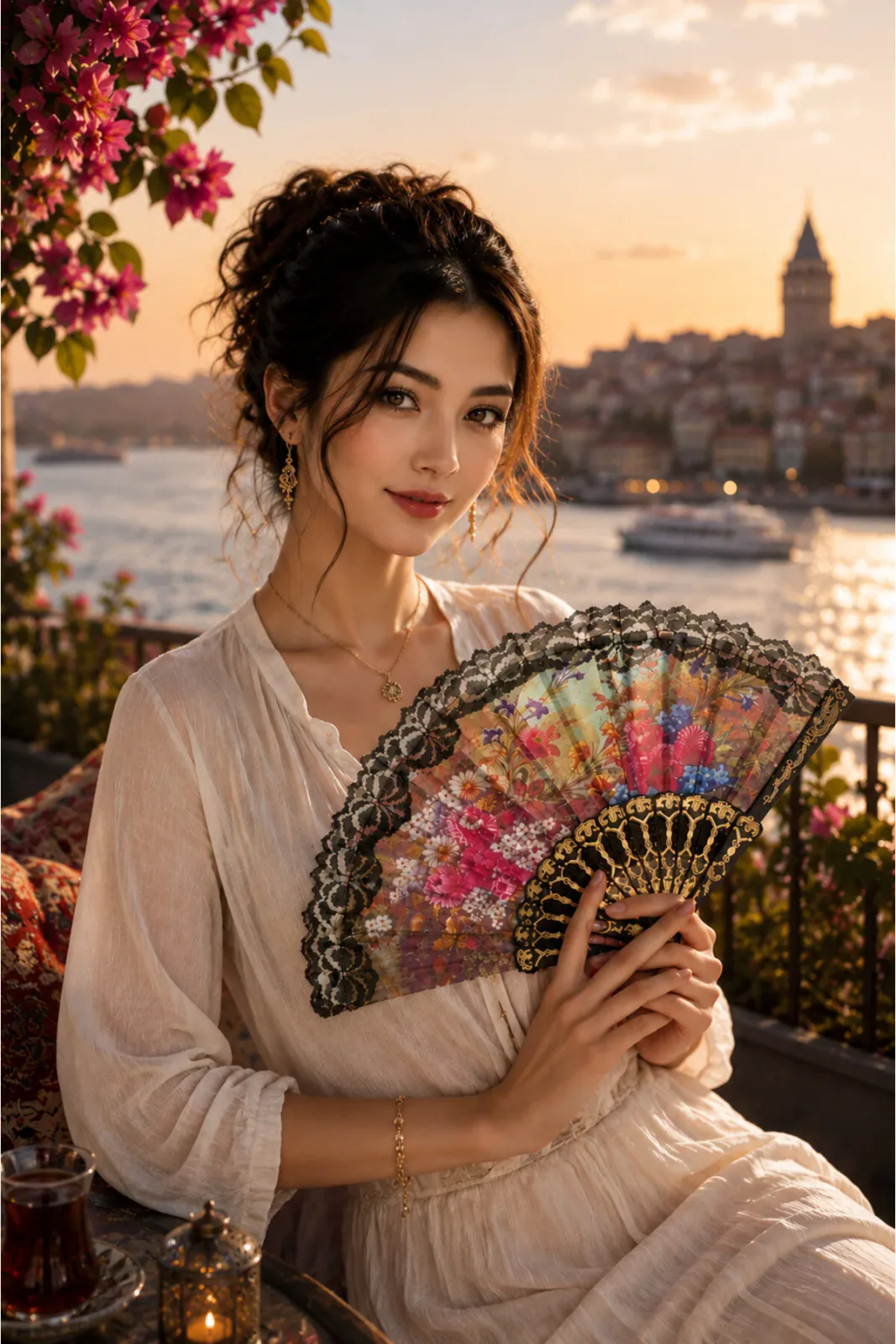 Şık Nostaljik Yelpaze - Serinletici Yelpaze (1 Adet - Karışık Renk)
