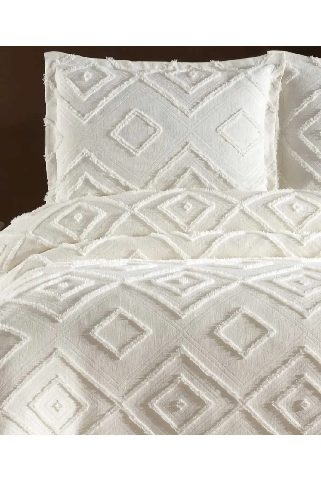 İskandinav Jasmin 3 Parça Çift Kişilik Yatak Örtüsü Krem