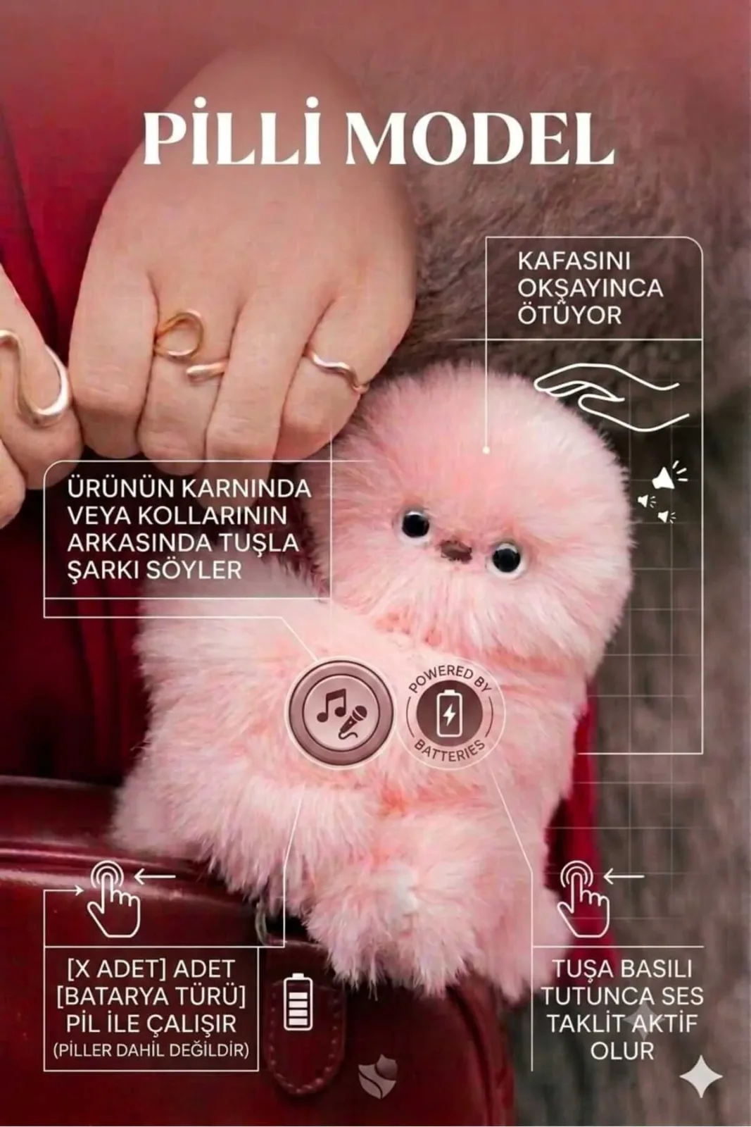 Miru-mi Peluş Oyuncak - Sese ve Harekete Duyarlı