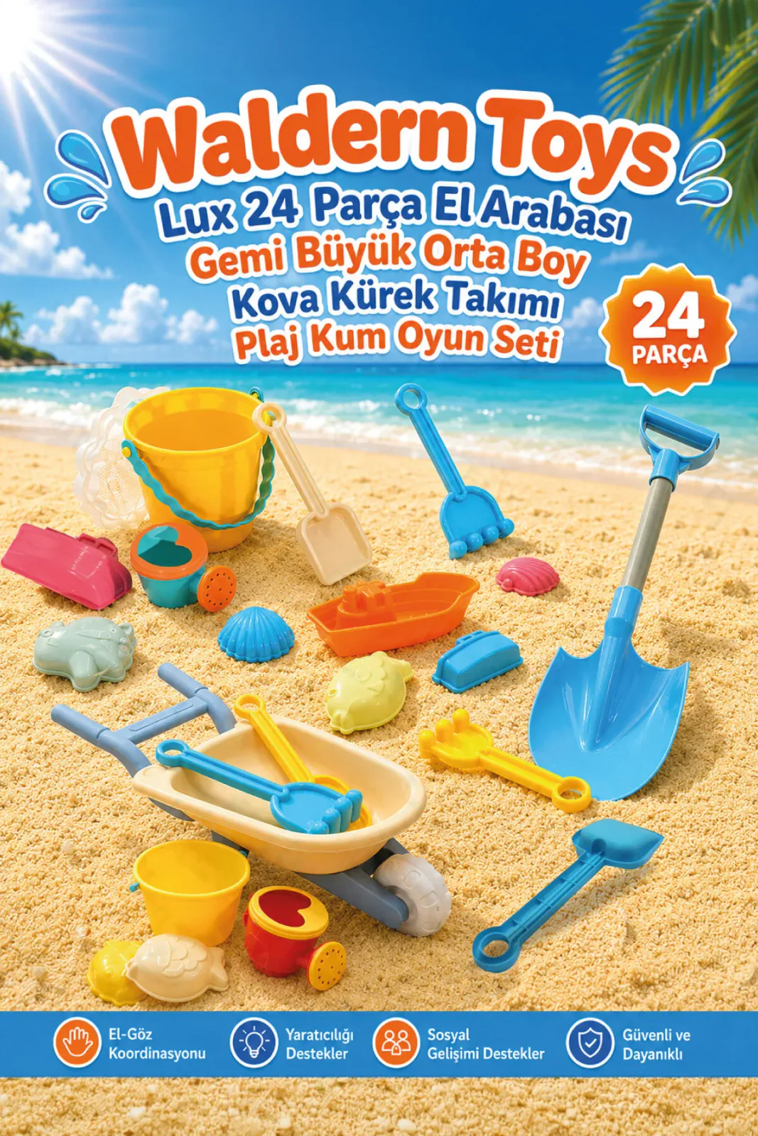 Toys Lux 24 Parça El Arabası Gemi Oyun Seti