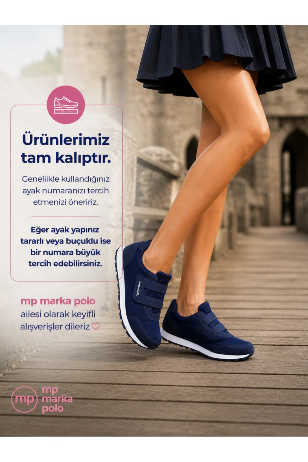 Kadın Lacivert Beyaz Cırtlı Sneaker Ayakkabı