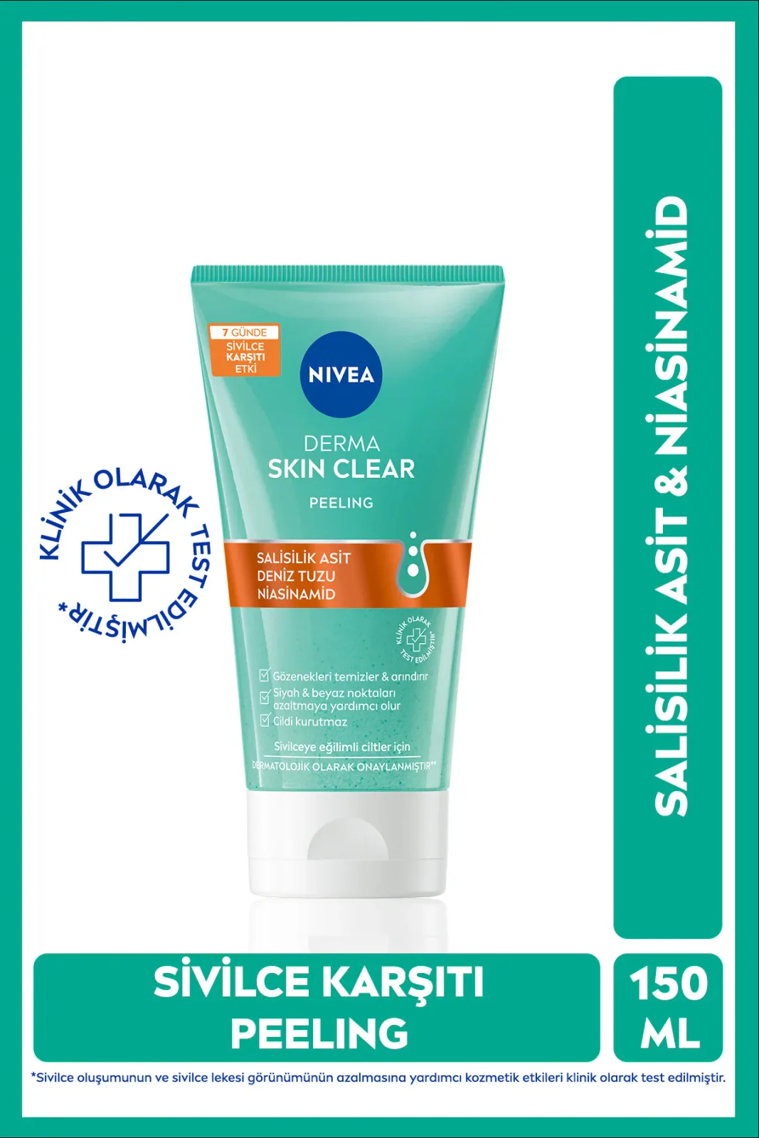 Derma Skin Clear Sivilce Karşıtı Yüz Temizleyici Peeling 150ml
