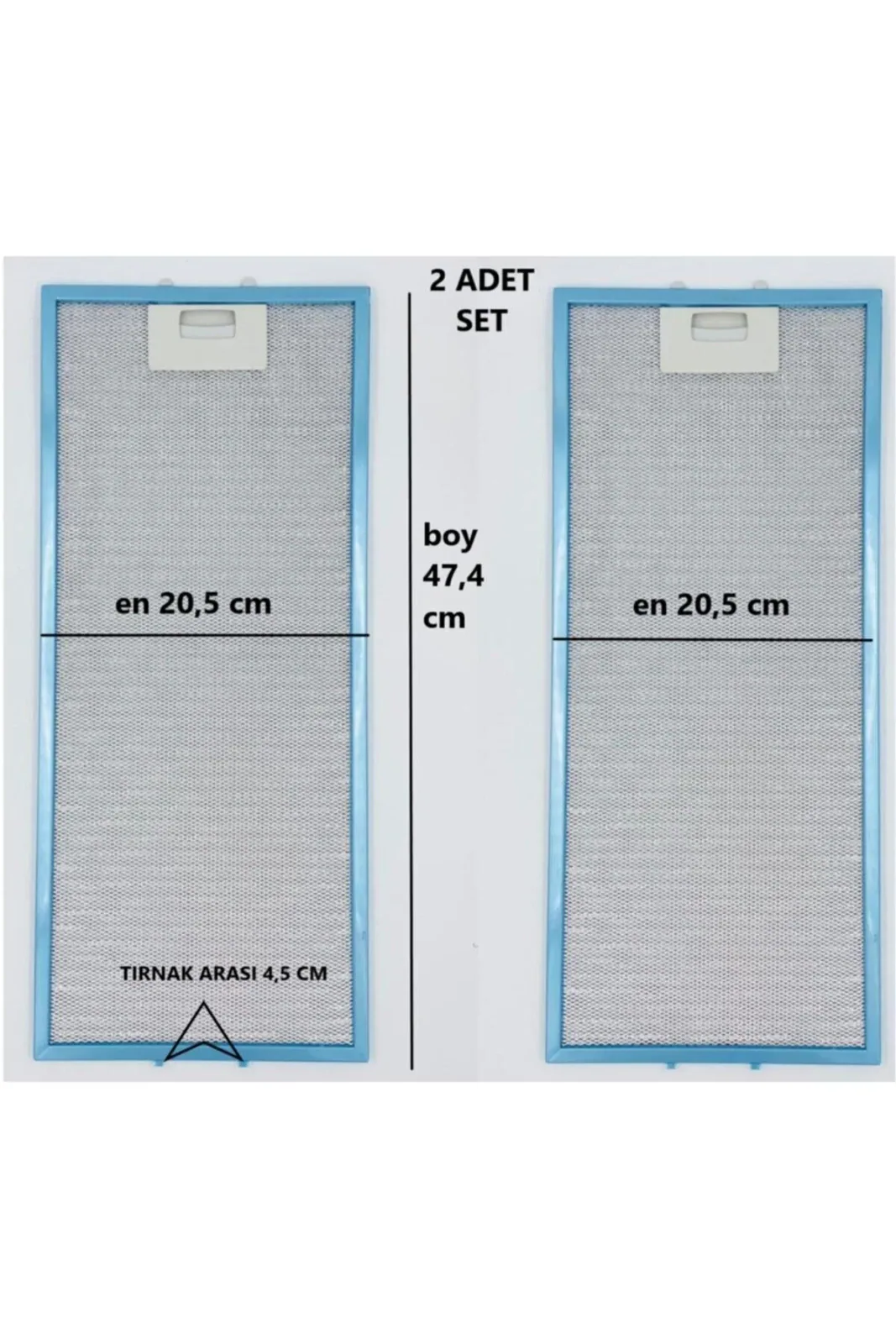 20,5 X47,4 Cm Ankastre Aspiratör Davlumbaz Yağ Filtresi Seti
