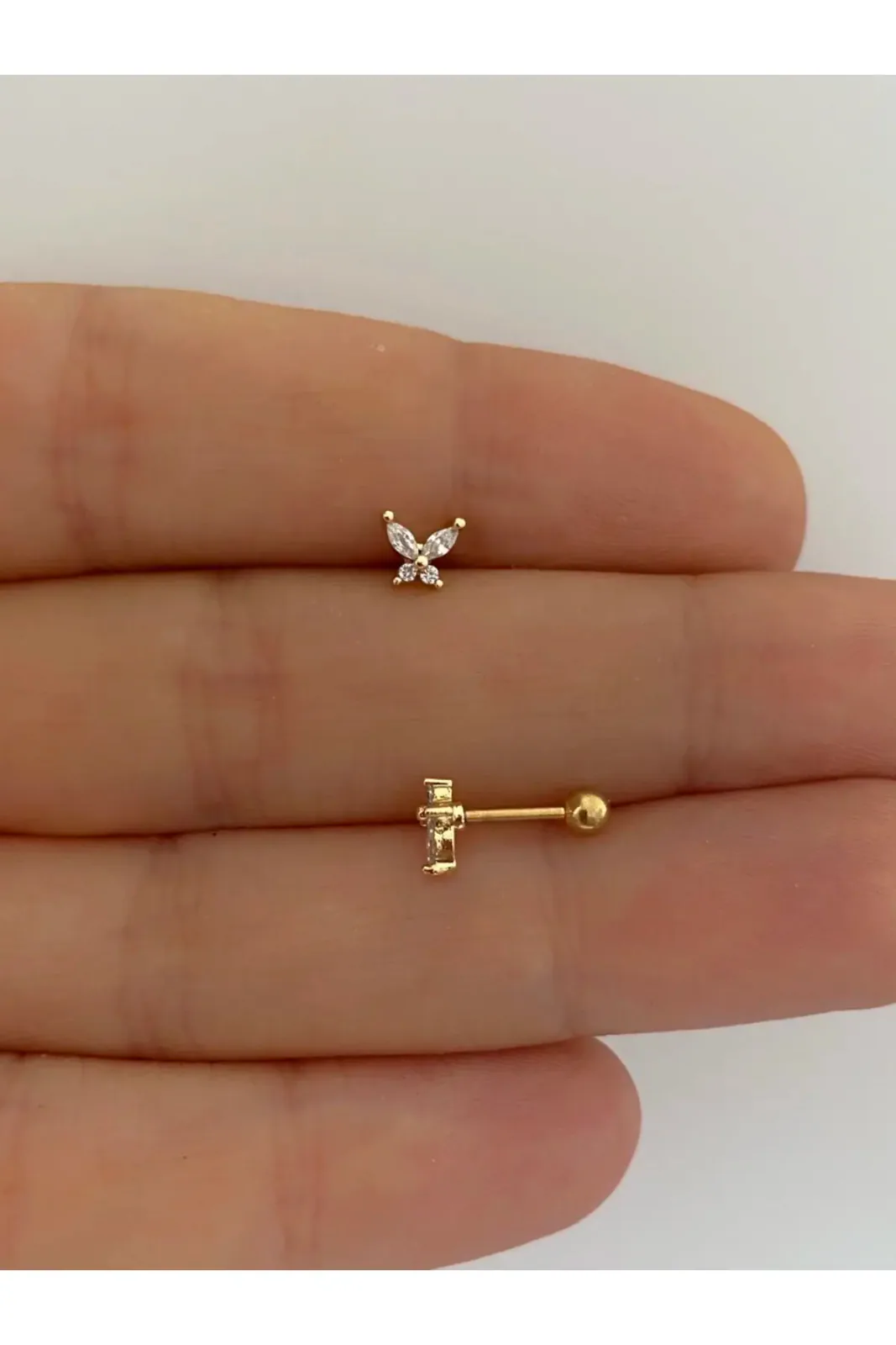Cerrahi Çelik Mini Kelebek Piercing Küpe