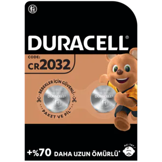 Duracell Özel 2032 Lityum Düğme Pil 3V (CR2032) 2’li Paket