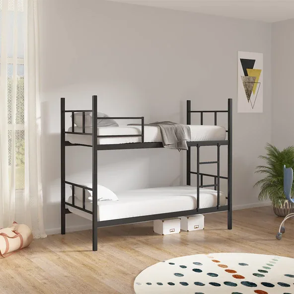 Mobpazar Ayrılabilir Metal Ranza - 90x190 cm Siyah
