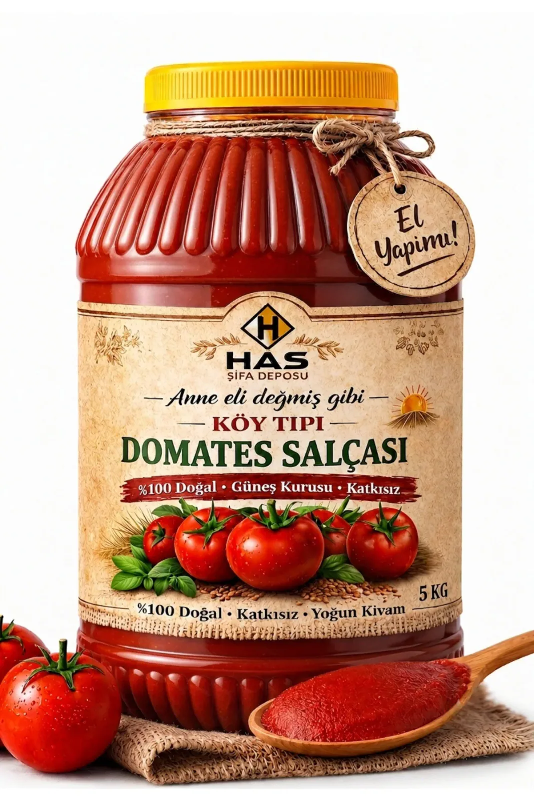 Gaziantep Ev Yapımı Güneş Kurusu Domates Salçası 5 KG