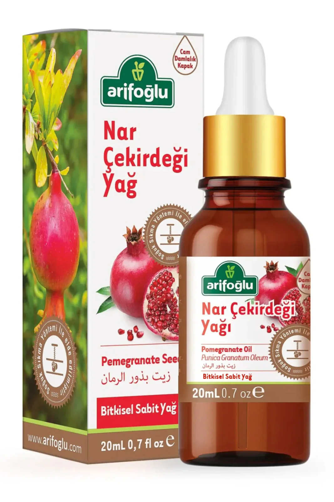 Nar Çekirdeği Yağı Soğuk Sıkım Cilt ve Saç Bakım Yağı 20 ml