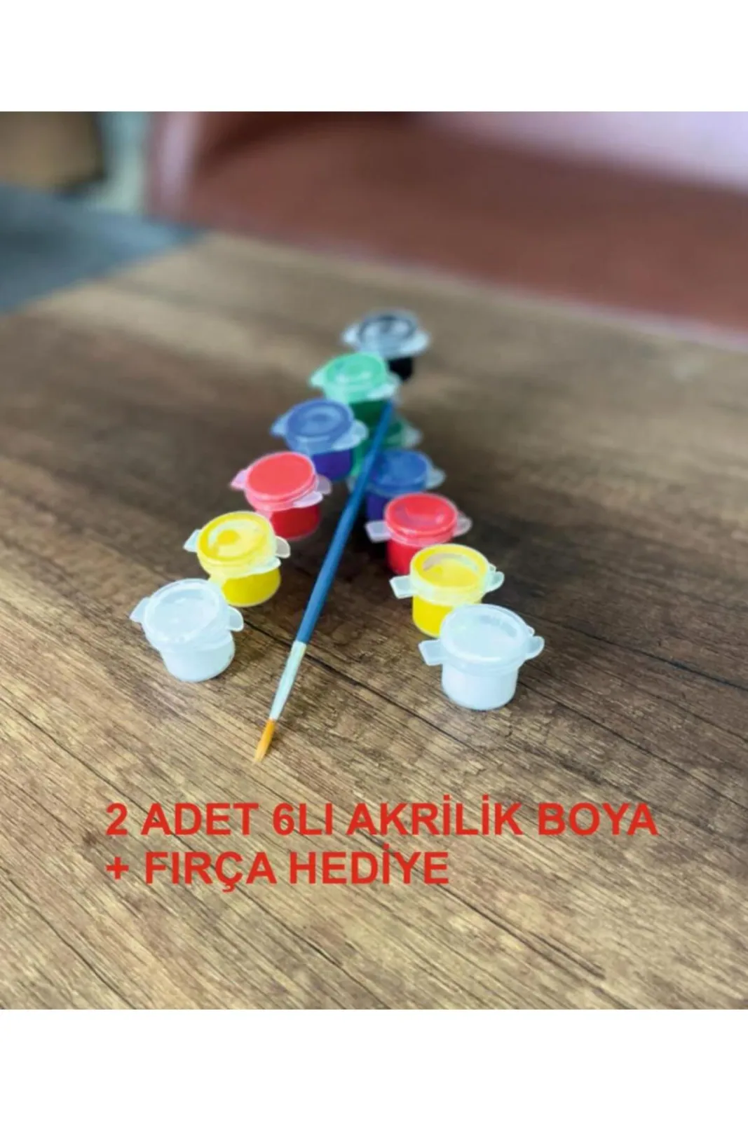 Akrilik Boya (6RENK) Firça Hediye (2 SET)