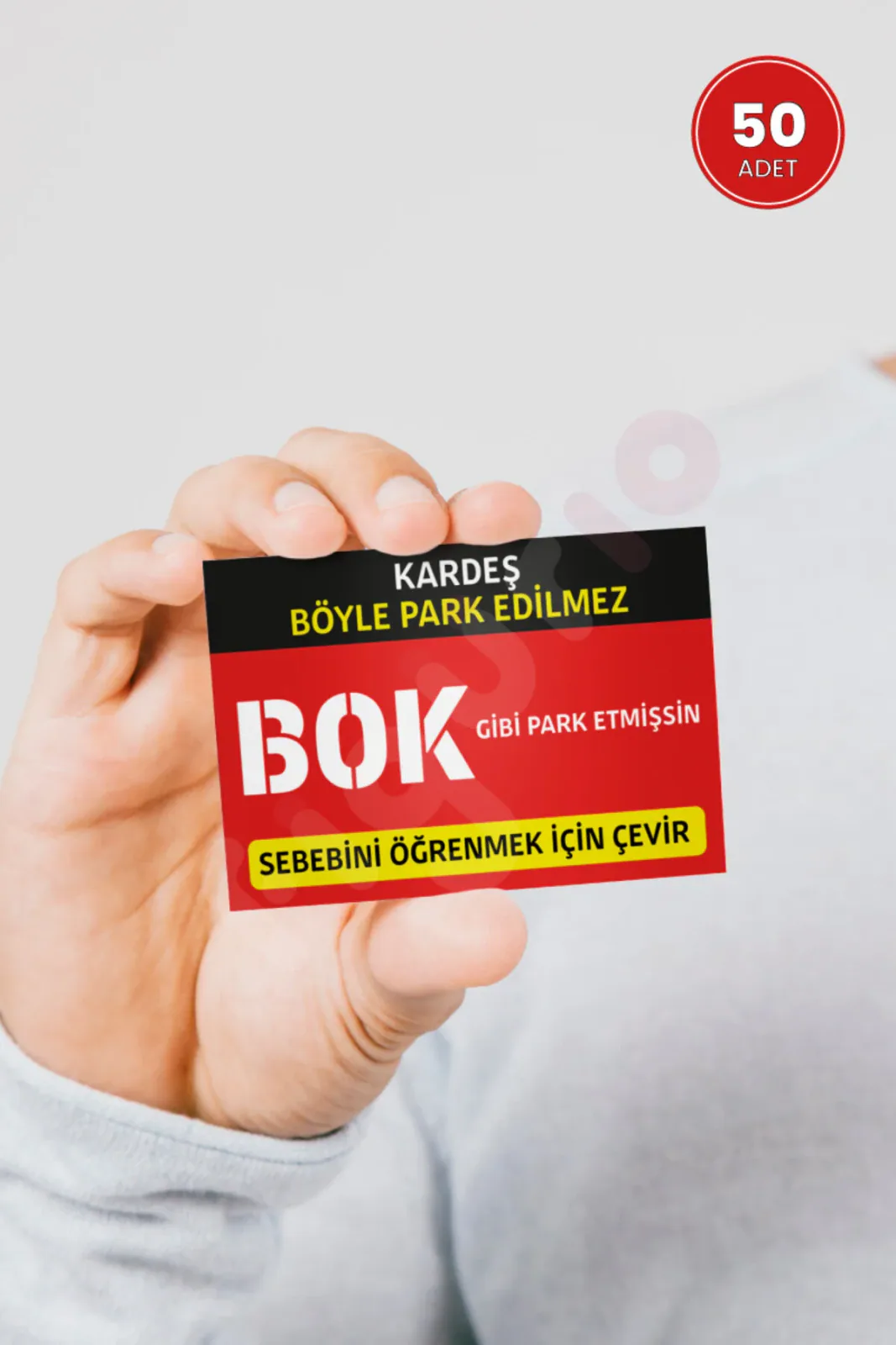 Kötü Park Uyarı Kartı - Klasik Model (50 Adet)
