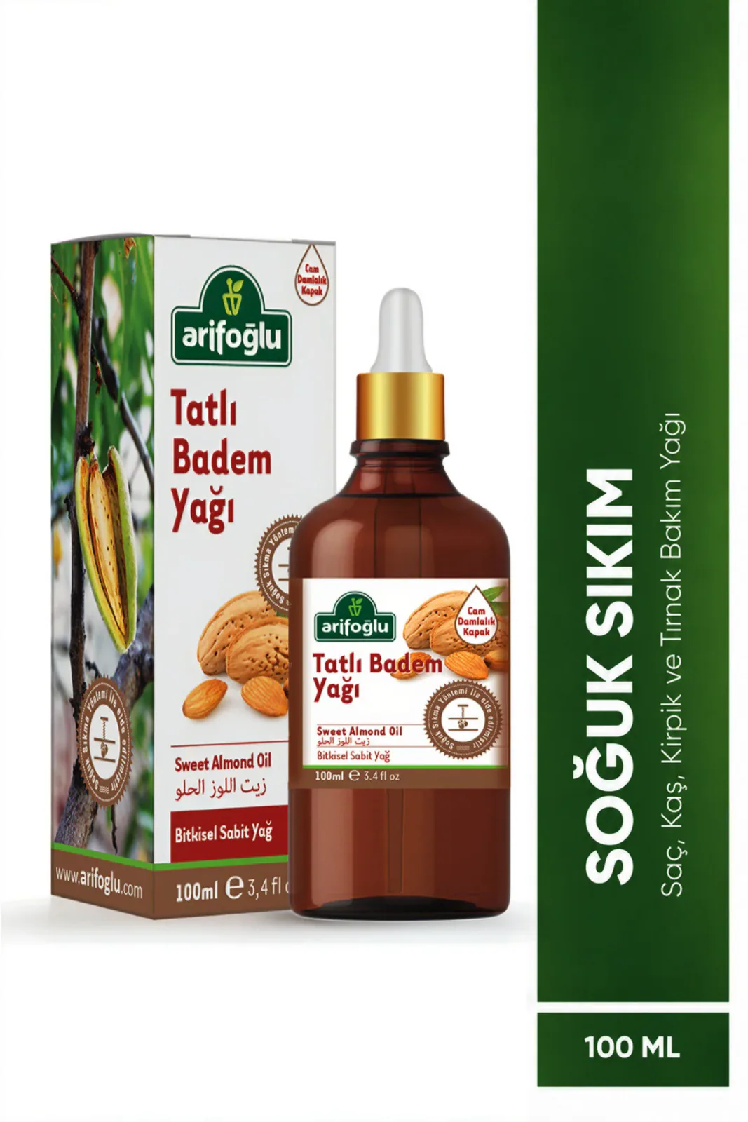 Badem Yağı Tatlı %100 Saf Soğuk Sıkım 100ml