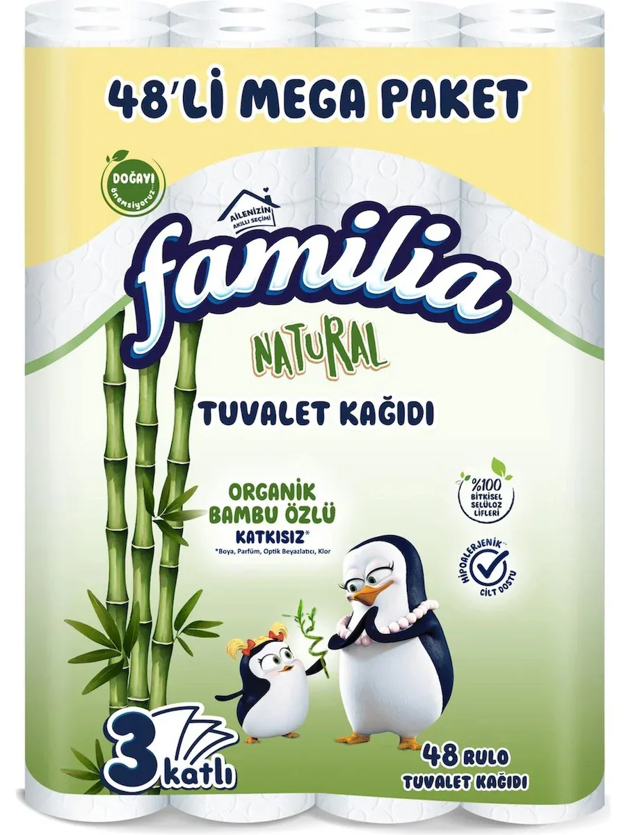 Familia Natural Organik Bambu Özlü Tuvalet Kağıdı 48'li