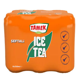 Tamek Ice Tea Şeftali Aromalı İçecek Can 6 x 330 Ml