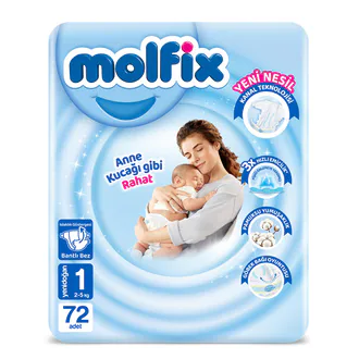 Molfix Avantajlı Paket 1 Beden Yenidoğan 2-5 Kg 72'li