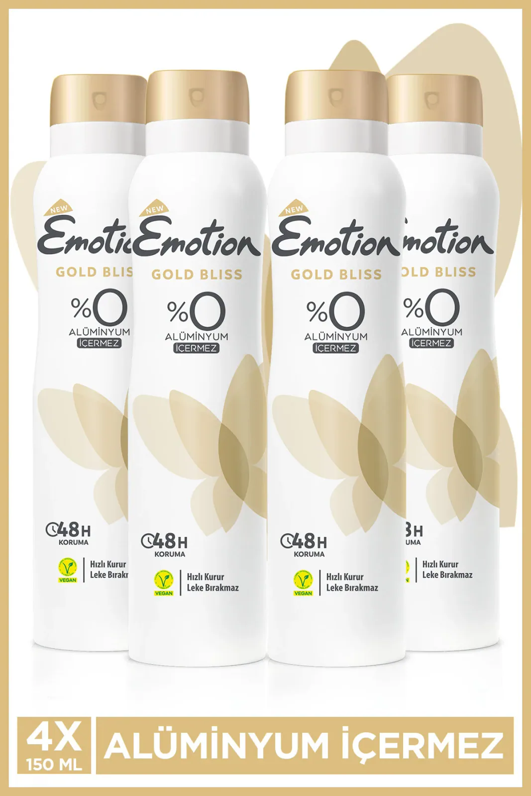 Gold Bliss Kadın Alüminyumsuz Vegan Deodorant 4x150 Ml