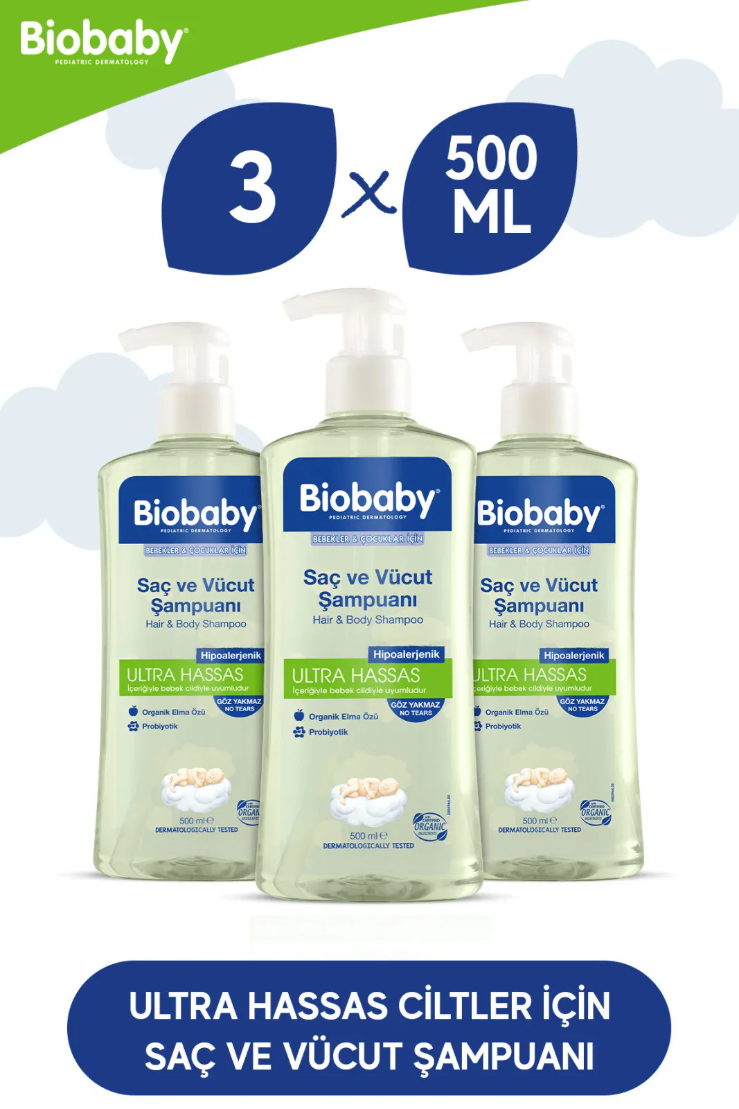 Ultra Hassas Saç ve Vücut Bebek Şampuanı 500 ml