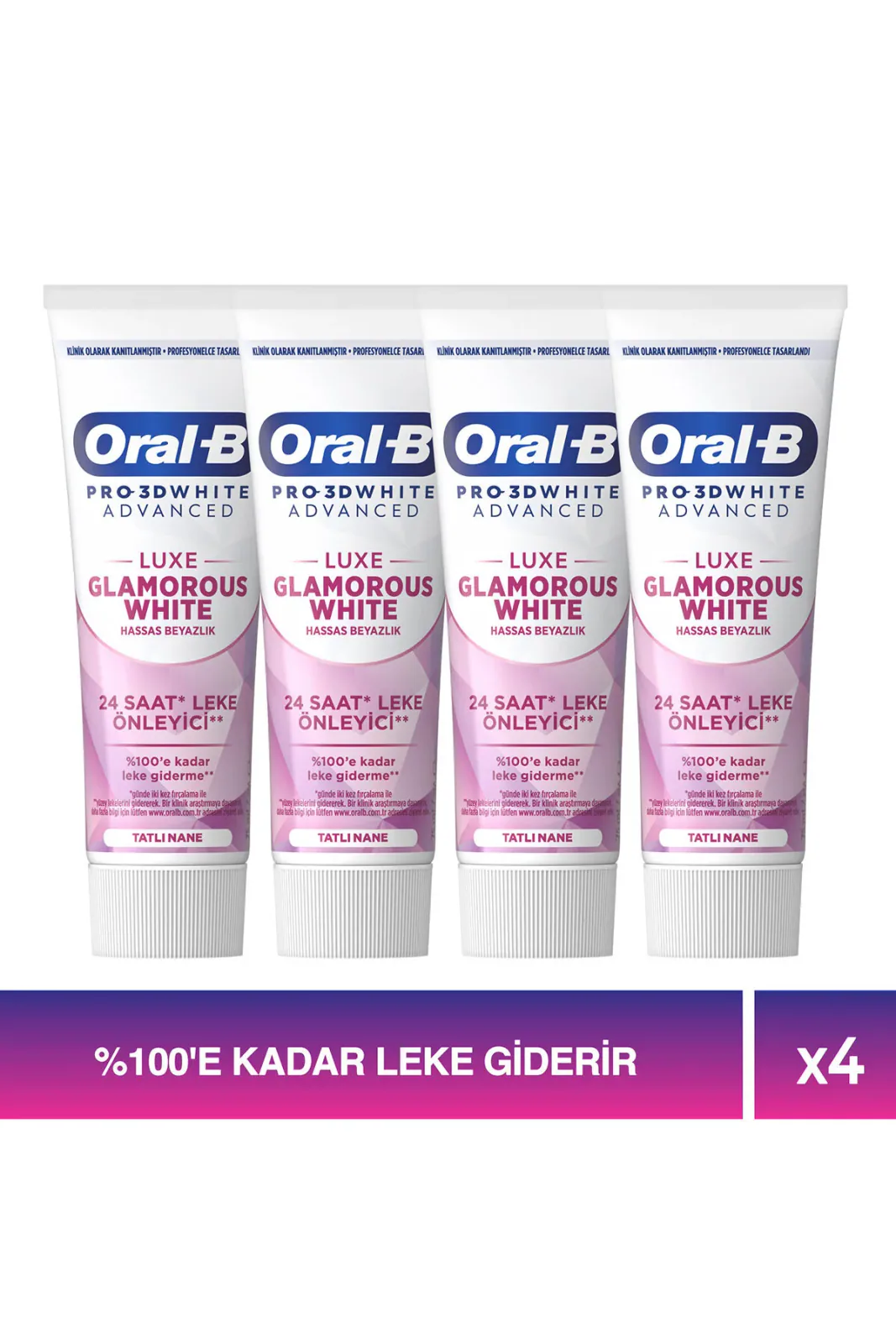 Pro 3D White Advanced Luxe Glamorous White Diş Macunu 75 ml x 4