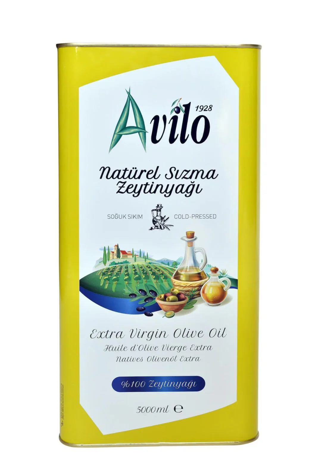 5 LT Avilo Soğuk Sıkım Natürel Sızma Zeytinyağı