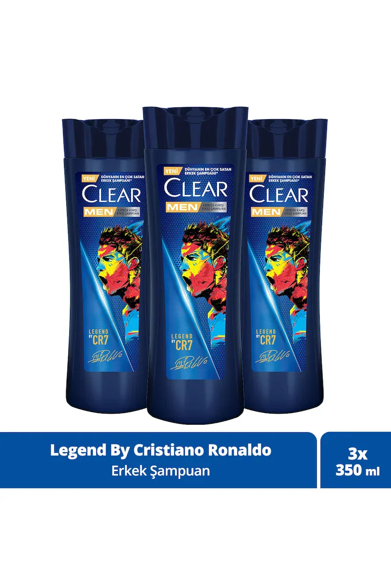 Clear Kepeğe Karşı Şampuan Legend By CR7 350 ml x3