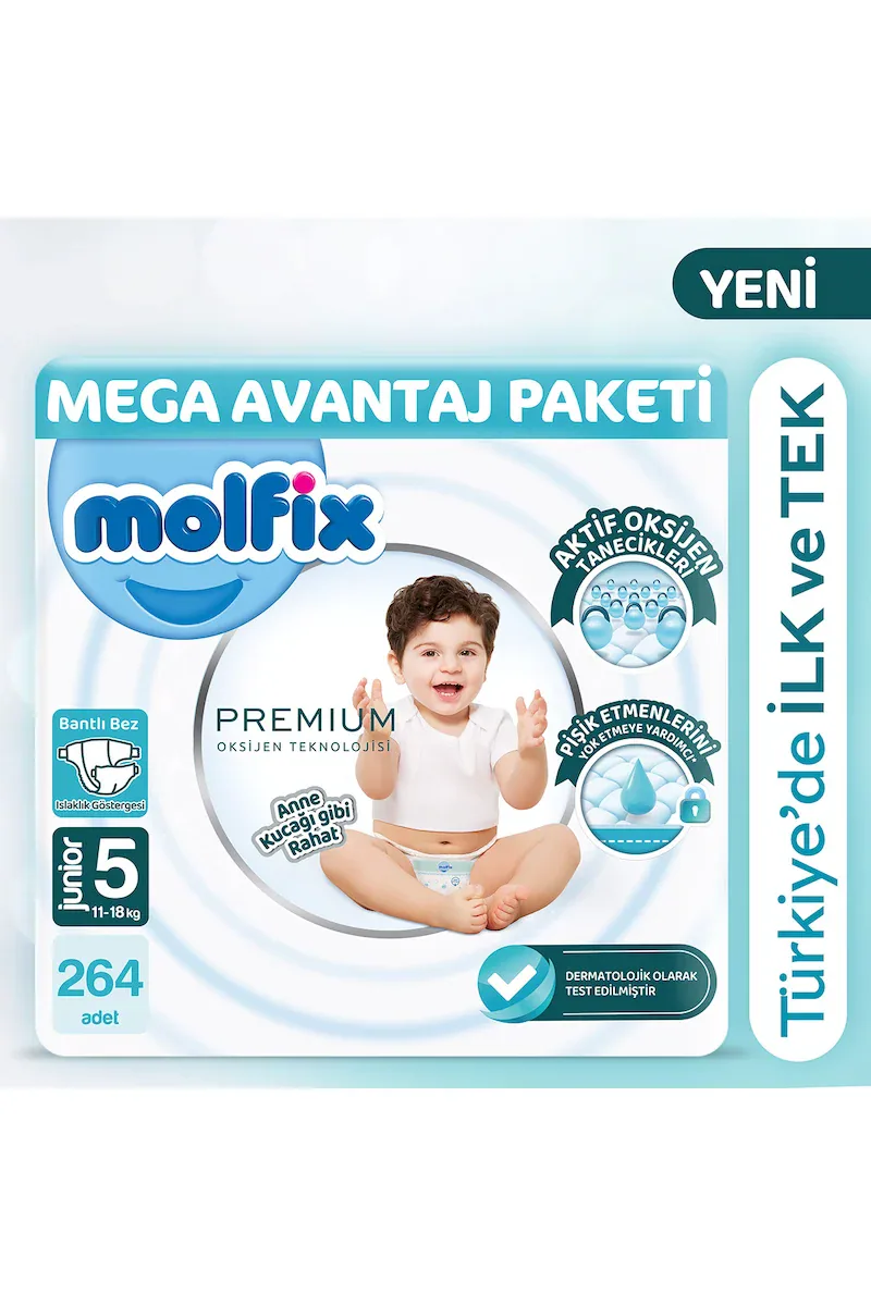 Molfix Premium Mega Avantaj Paketi 5 Beden 264 Adet