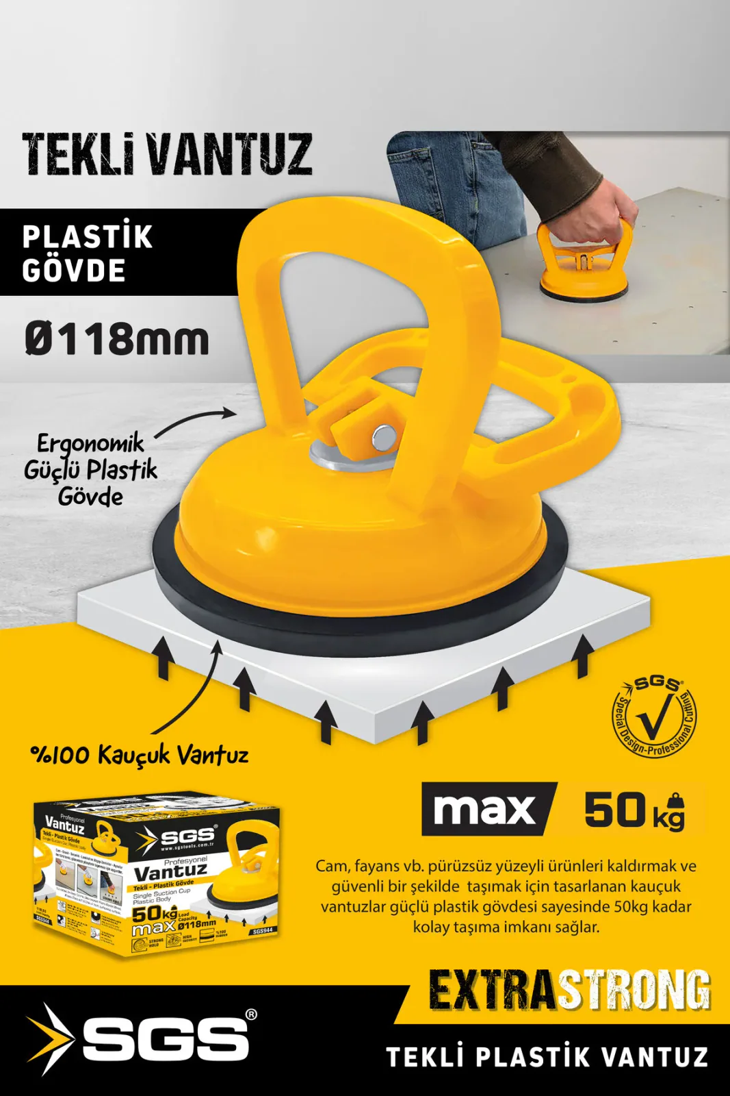 SGS944 50 Kg Tekli Vantuz