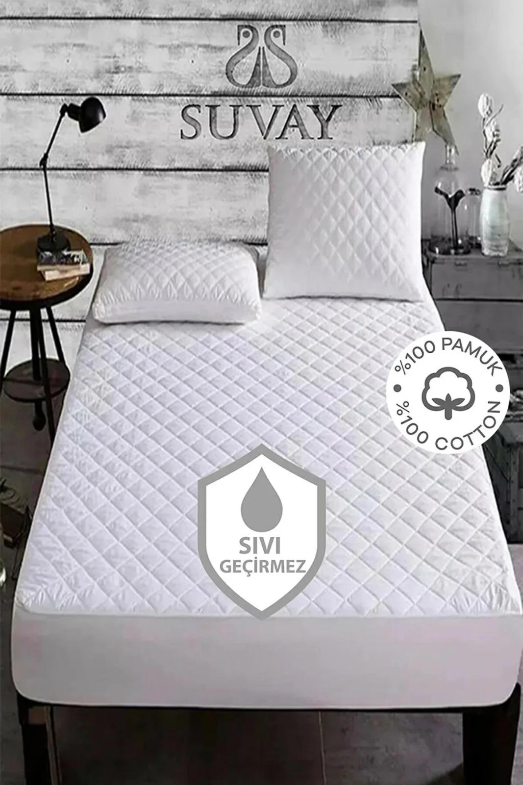 Kapitone Fitted Su Sıvı Geçirmez Alez Çarşaf