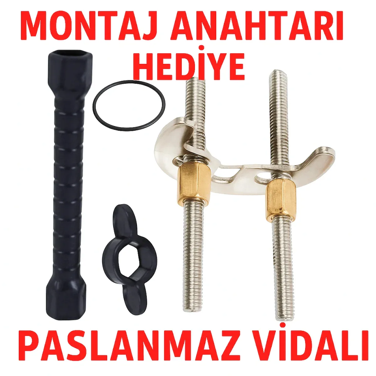 Çift Vidalı Batarya Ay Takımı + Somun Sıkma Anahtarı Hediyeli